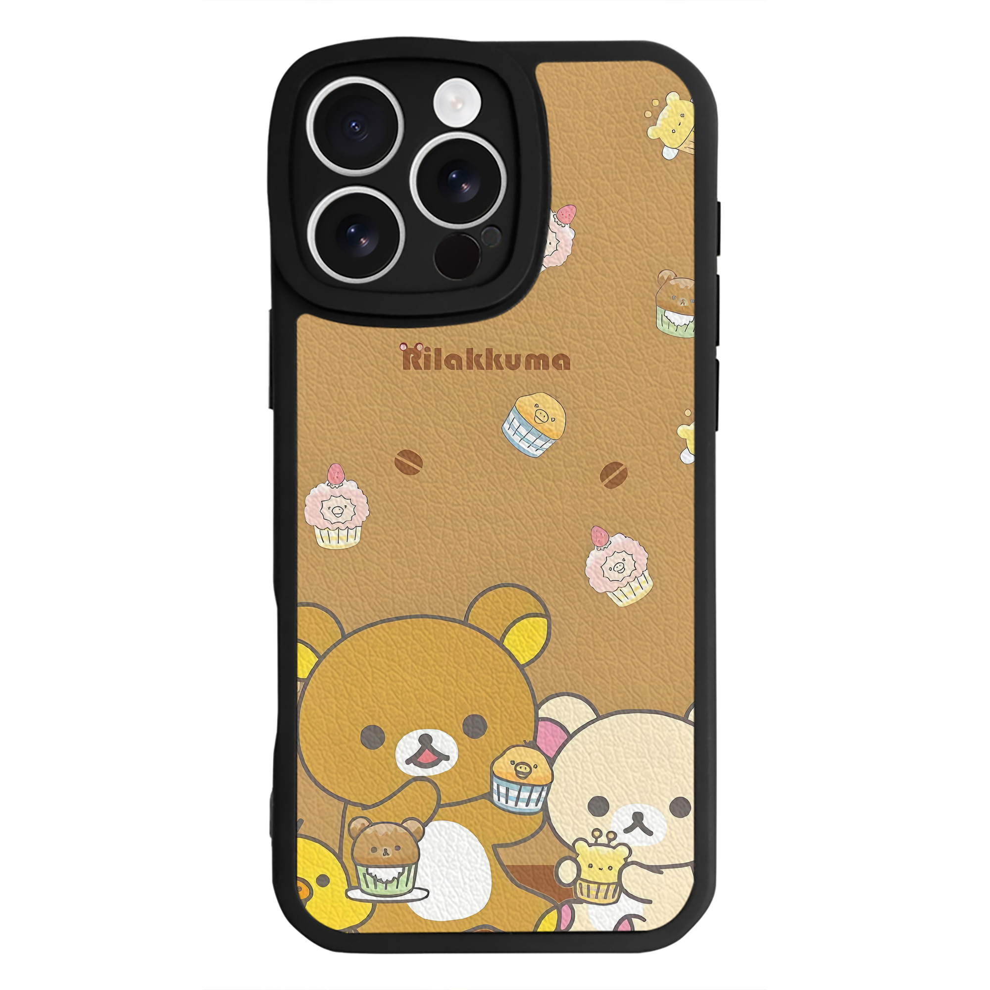 （画像用） リラックマ リラックマ キイロイトリ Rilakkuma Korilakkuma Kiiroitori 【iPhone 16シリーズ対応】シリコンスマホケース（レザー調） 材質：シリコン